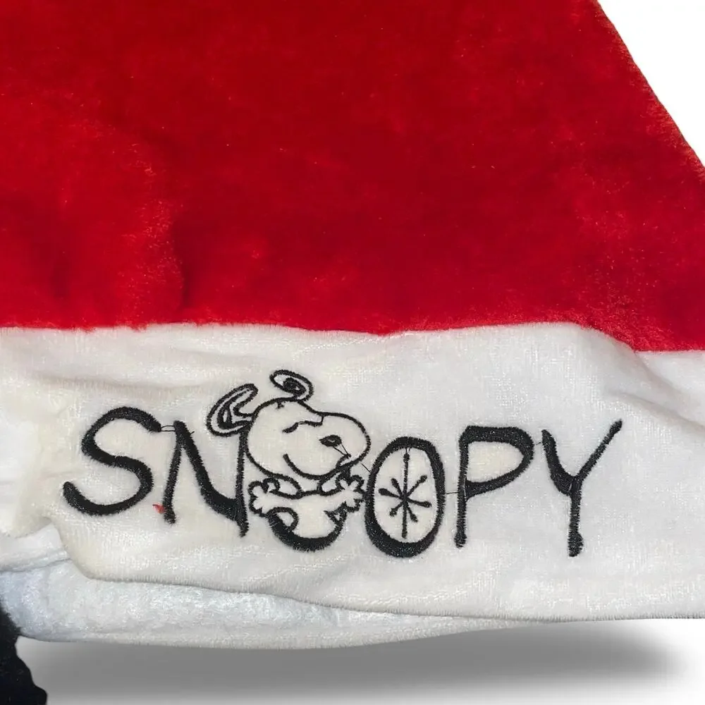 Peanuts Snoopy Christmas Stocking Hat Long Beanie Cap Holiday Pom Pom Adult
